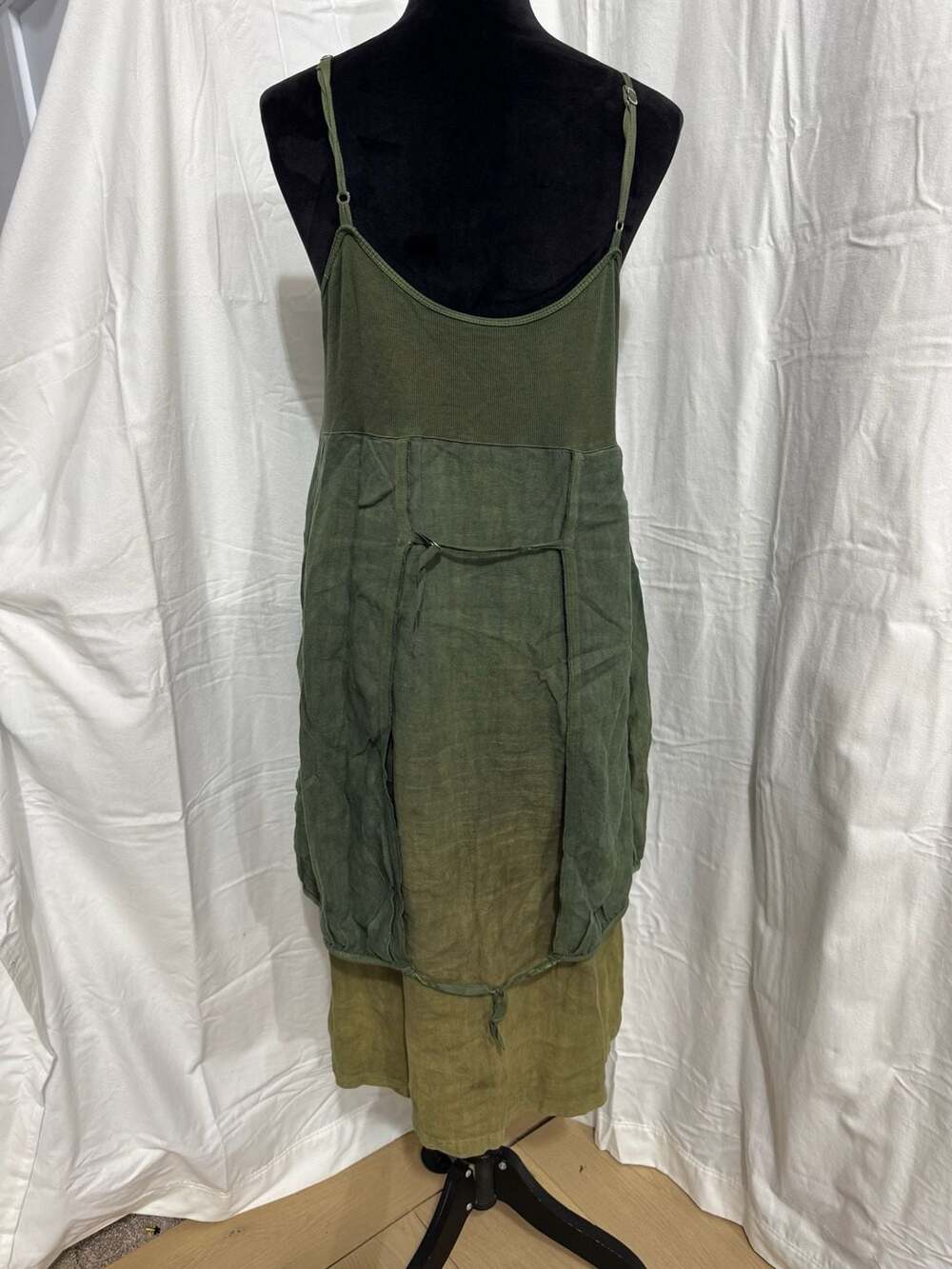 Completo Lino by Arthurio Olive Green 100% Linen Lagenlook Tunic Dress - Picture 4 of 11